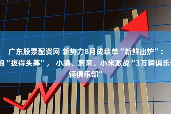 广东股票配资网 新势力8月成绩单“新鲜出炉”：零跑“拔得头筹”， 小鹏、蔚来、小米激战“3万辆俱乐部”